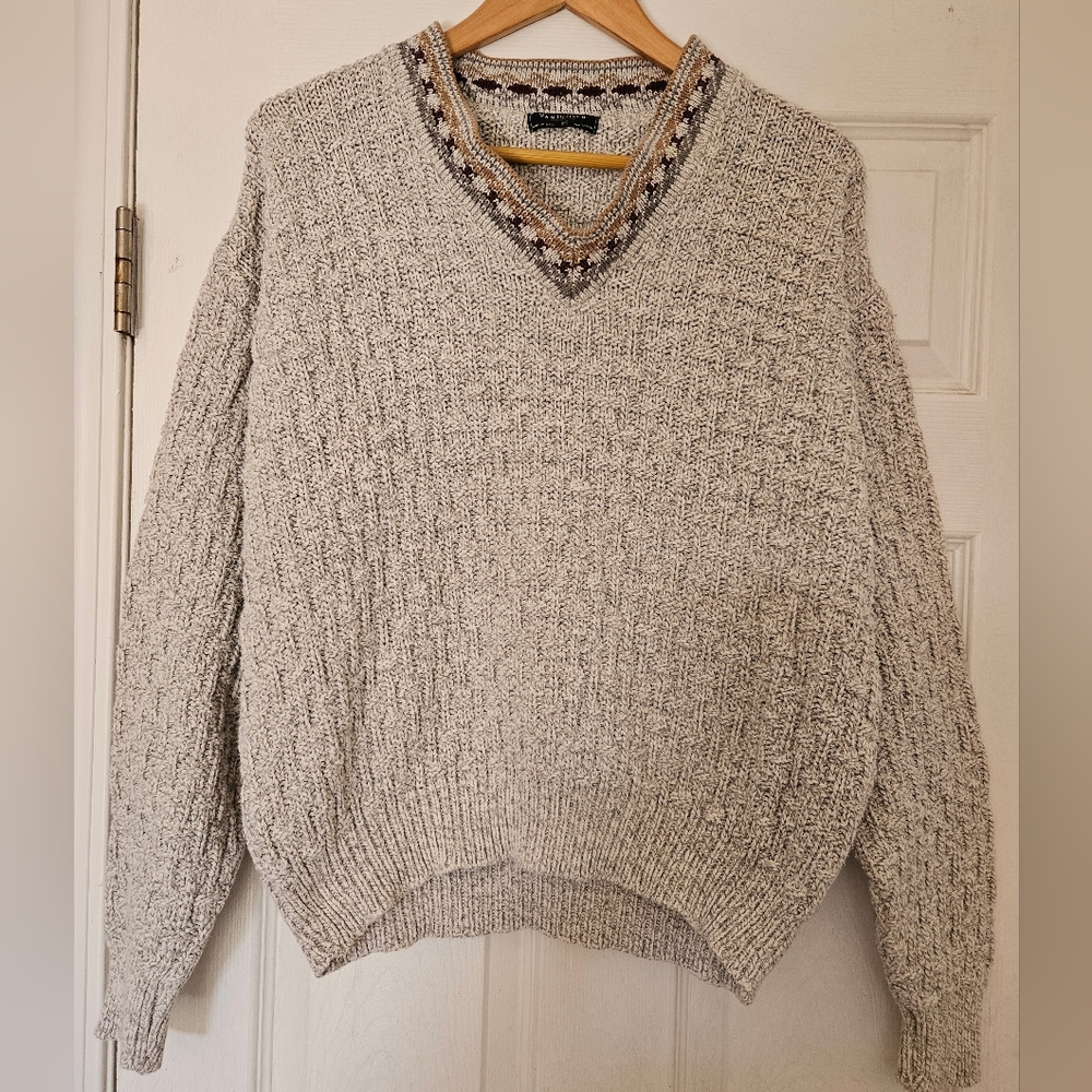 Vintage Van Heusen Women's 90s Cotton Neck Line Sweater Size Medium